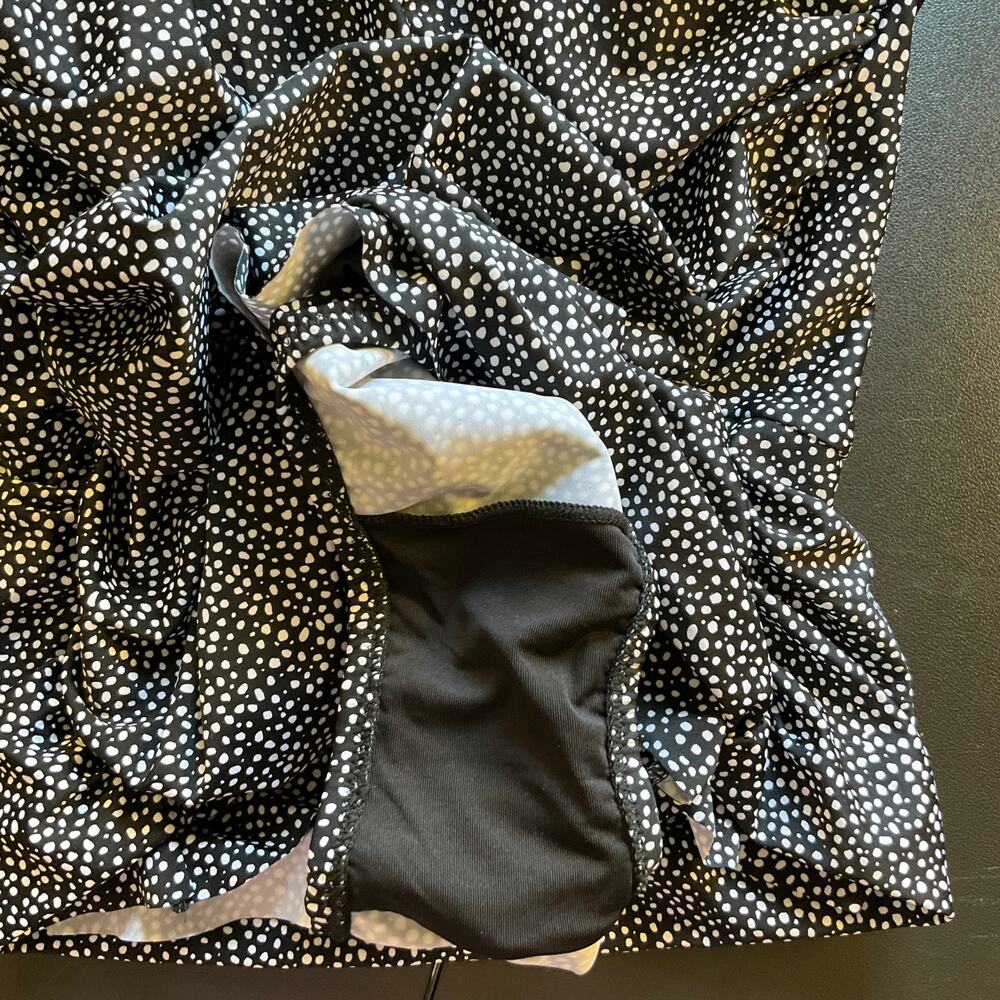 Shore Shapes Swimsuit Size 10 Black White Dot Ruched Skirted One Piece NWOT - Picture 5 of 11